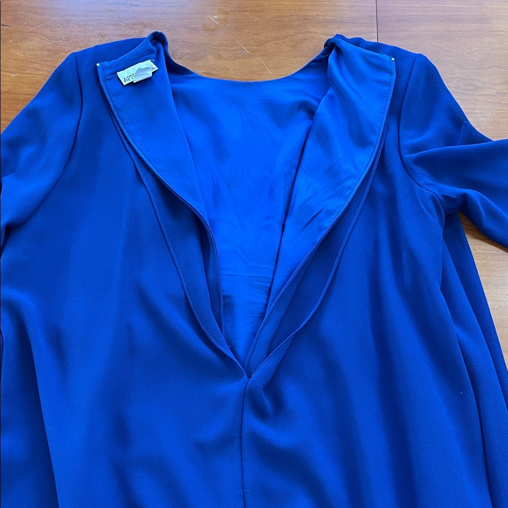After Dark Vintage Long Sleeve Maxi Cape Dress, Royal Blue with Lace Detail 18WP - Picture 12 of 16